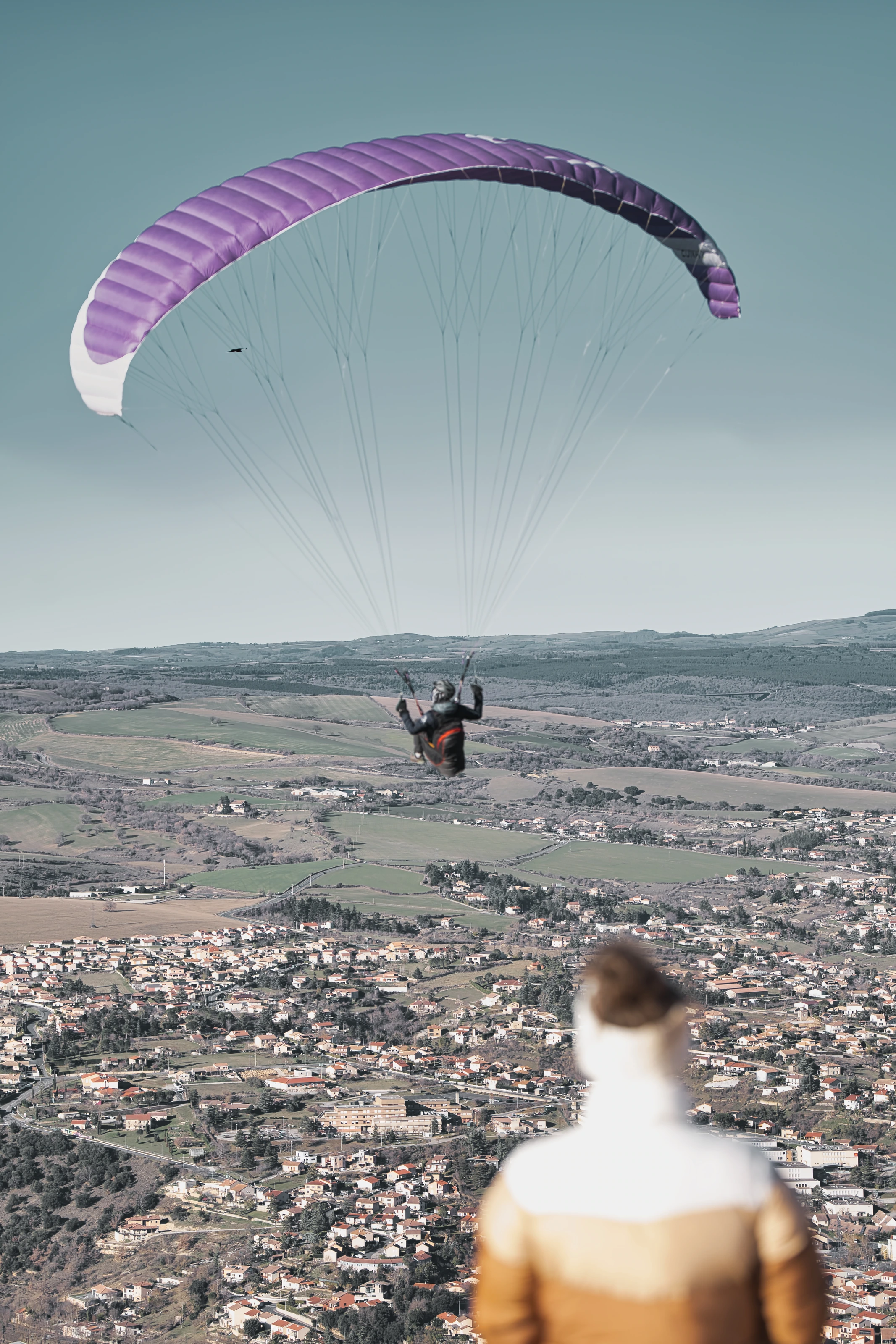 Décollage en parapente